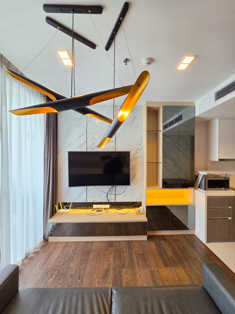 Condo for rent, Nara Nine, high floor, beautiful view, fully furnished. Hurry and grab it.