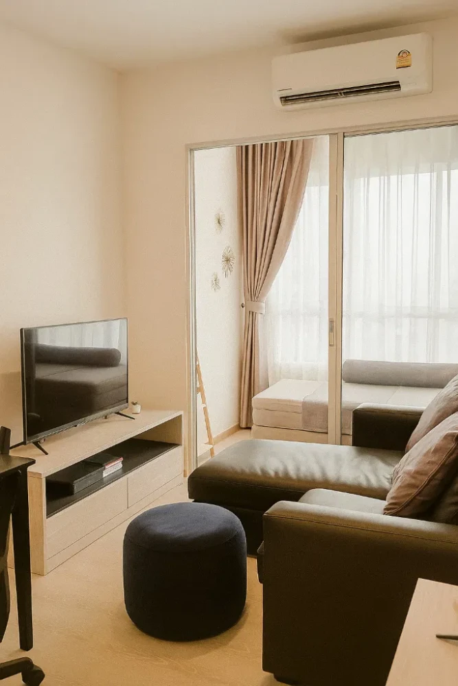 For rent!! Niche Mono Sukhumvit-Puchao Condo, 8th floor, Building B, city view, beautiful room, fully furnished, ready to move in. Reserve now!!