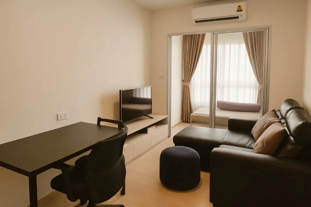 For rent!! Niche Mono Sukhumvit-Puchao Condo, 8th floor, Building B, city view, beautiful room, fully furnished, ready to move in. Reserve now!!