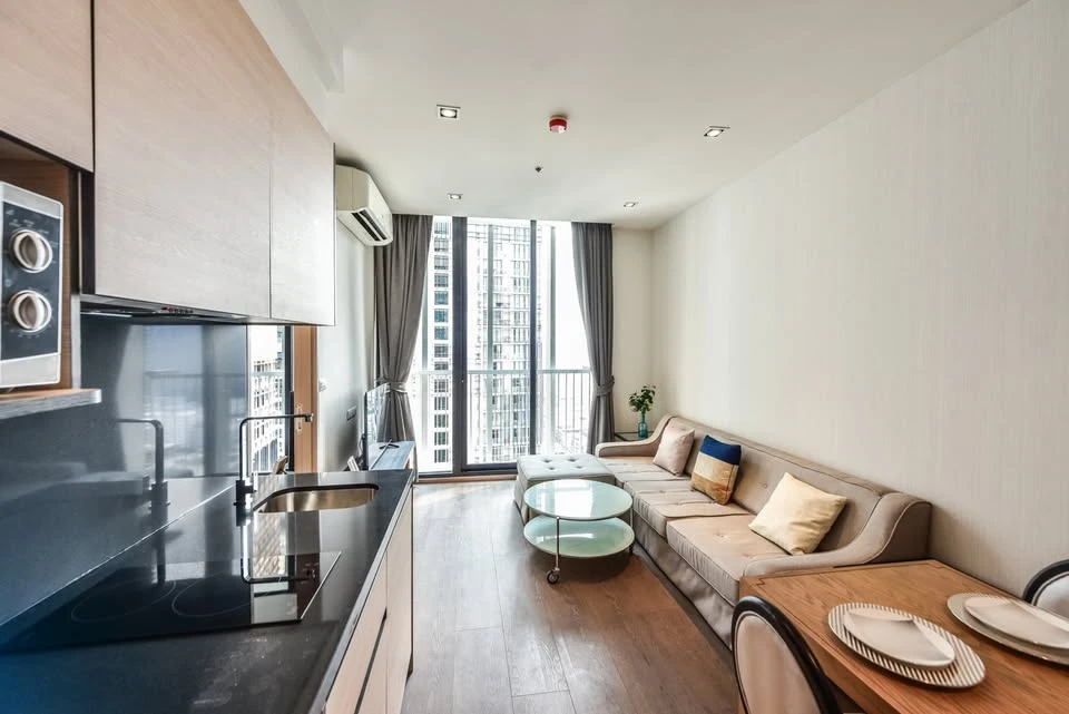 Condo for rent, Park 24 Origin Phrom Phong, high floor, great breeze, electrical appliances + furniture, ready to move in