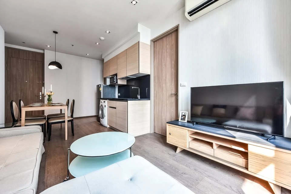 Condo for rent, Park 24 Origin Phrom Phong, high floor, great breeze, electrical appliances + furniture, ready to move in