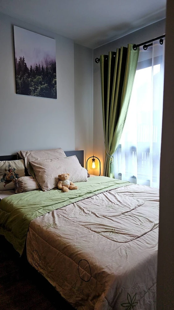 For rent!! Condo Monte Rama 9, 8th floor, garden view, fully furnished, move in with your bags, book now!!