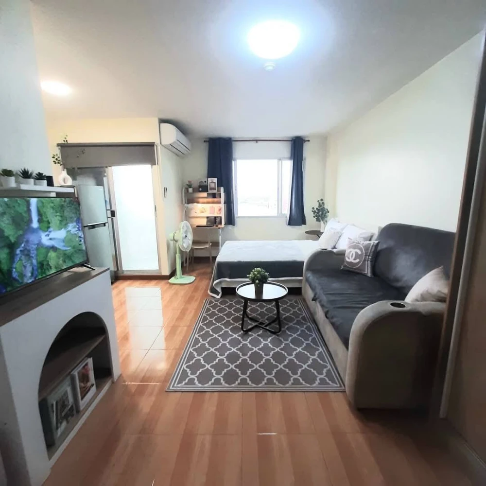 Condo for rent, Lumpini Town, Bodindecha-Ramkhamhaeng, nice room, complete with furniture and appliances, book now