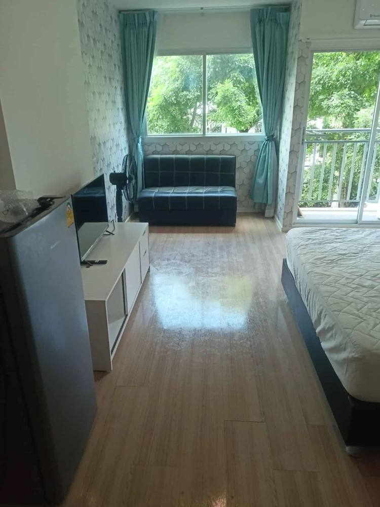 Condo for rent, Lumpini Ville Chaengwattana 10, 2nd floor, suitable for people who don't like taking the elevator. Fully furnished, reserve now.