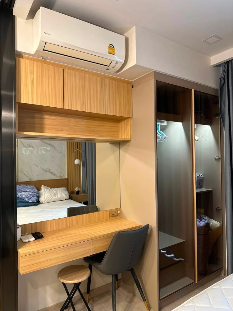 Condo for rent, One Nine Five Asoke-Rama 9, fully furnished room, ready to move in, 35th floor, city view, hurry and reserve before you miss out.