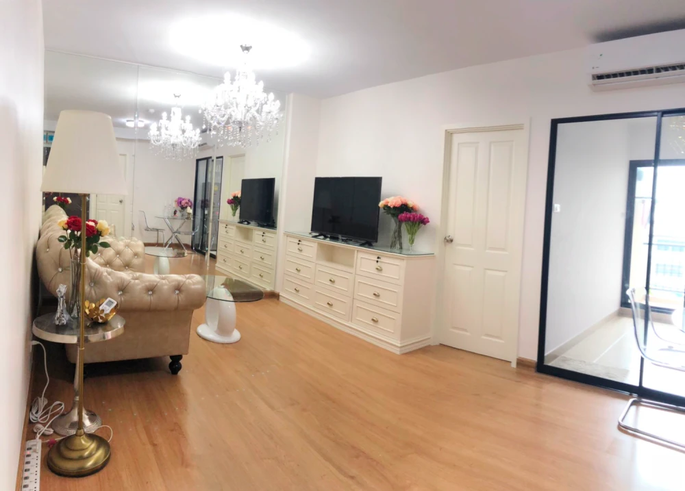 For rent!! Condo Supalai City Resort Bearing Station, 4th floor, fully furnished, ready to move in, don't miss it!!