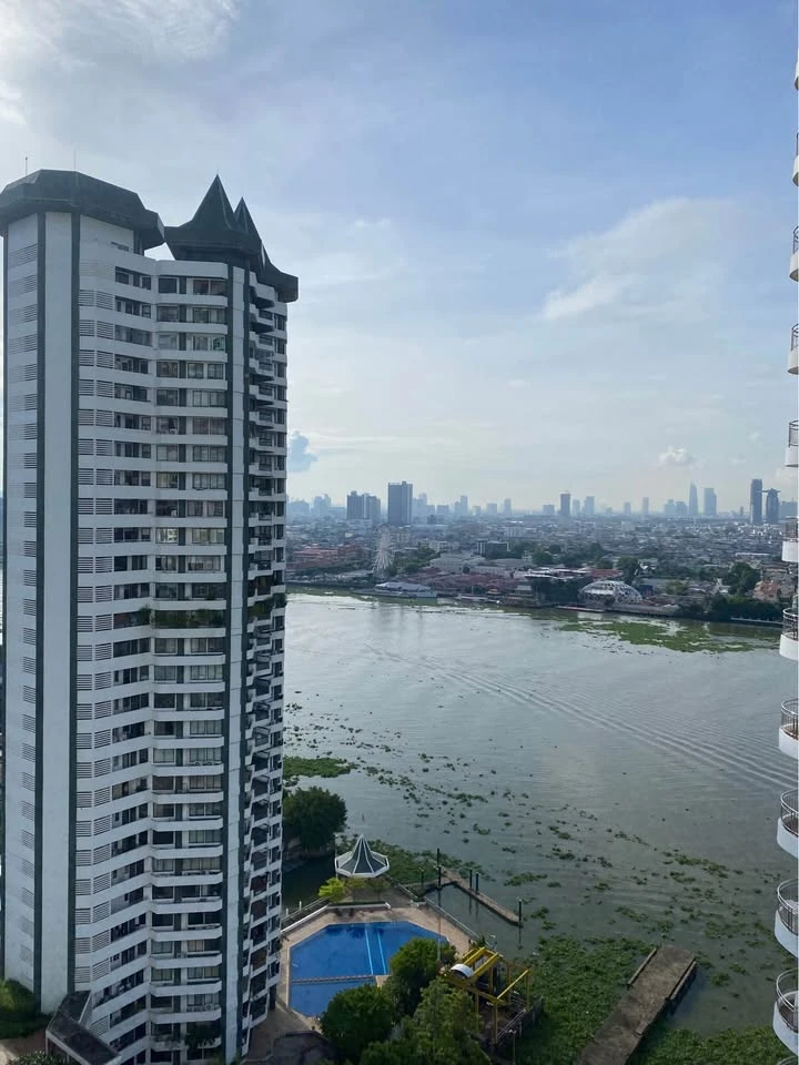 Condo for rent, Supalai River Resort, spacious room, 25th floor, Chao Phraya River view, come and reserve now, don't miss out.