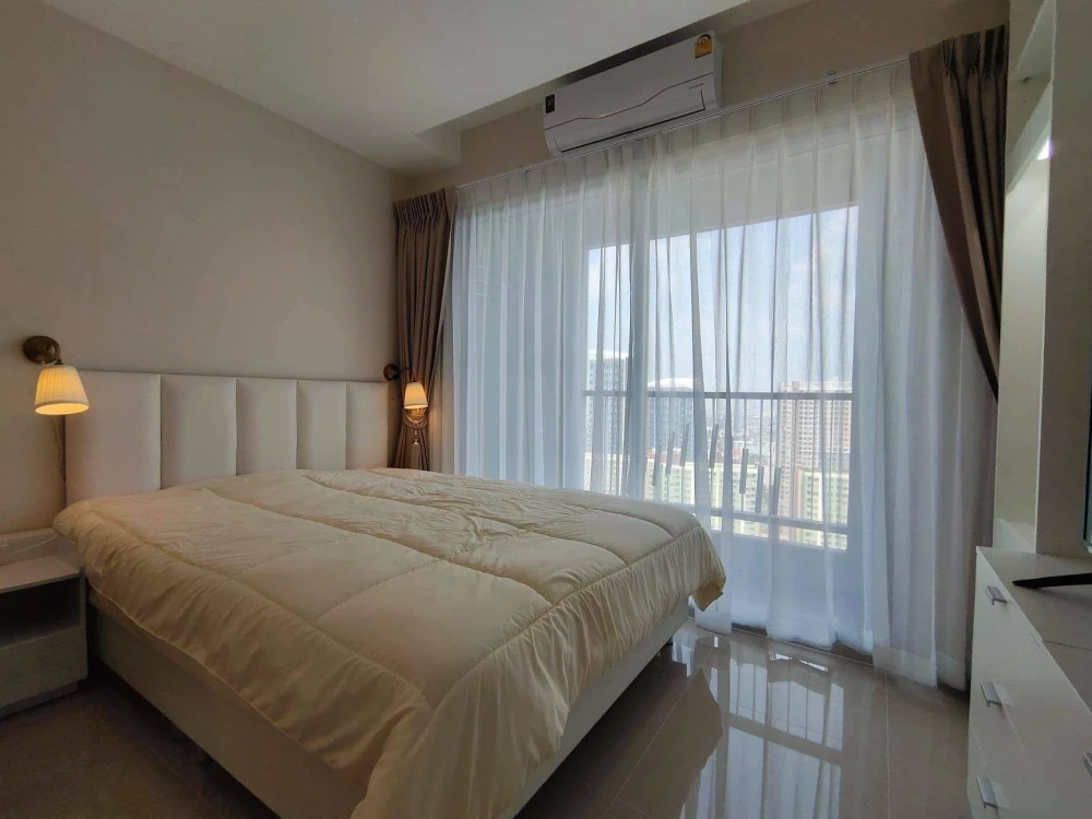 Condo for rent, Assakarn Place Srinakarin, 35th floor, city view, high floor, beautiful view, ready to move in. Book now!!