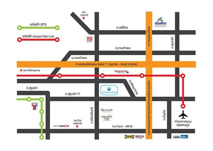 Condo for rent, Assakarn Place Srinakarin, 35th floor, city view, high floor, beautiful view, ready to move in. Book now!!
