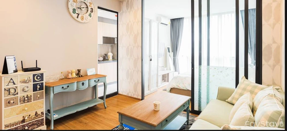 Condo for rent, Hasu Haus, fully furnished with built-in furniture Complete electrical appliances. Book now.