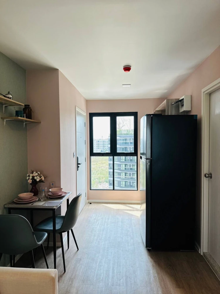 Condo for rent, Cave TU, 8th floor, spacious room, decorated in a minimalist style, with amenities, just bring your own luggage and you can move in.