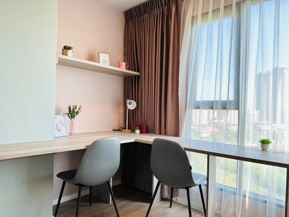 Condo for rent, Cave TU, 8th floor, spacious room, decorated in a minimalist style, with amenities, just bring your own luggage and you can move in.