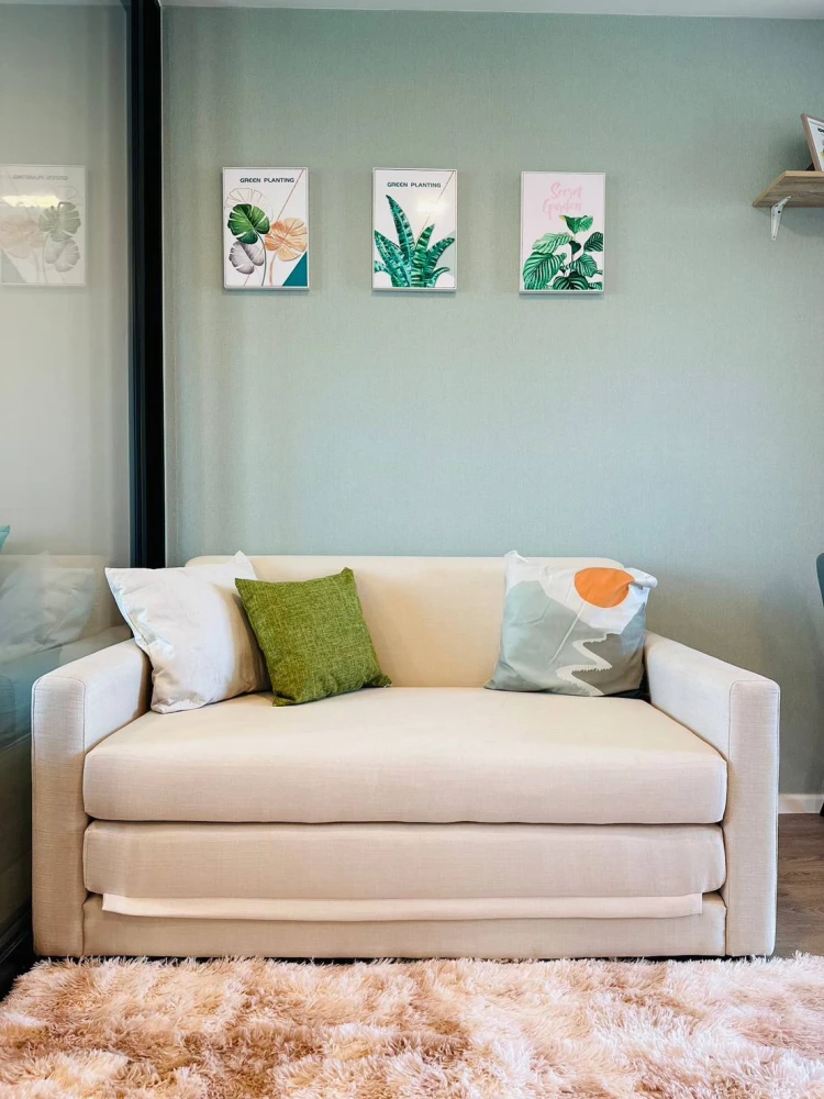 Condo for rent, Cave TU, 8th floor, spacious room, decorated in a minimalist style, with amenities, just bring your own luggage and you can move in.