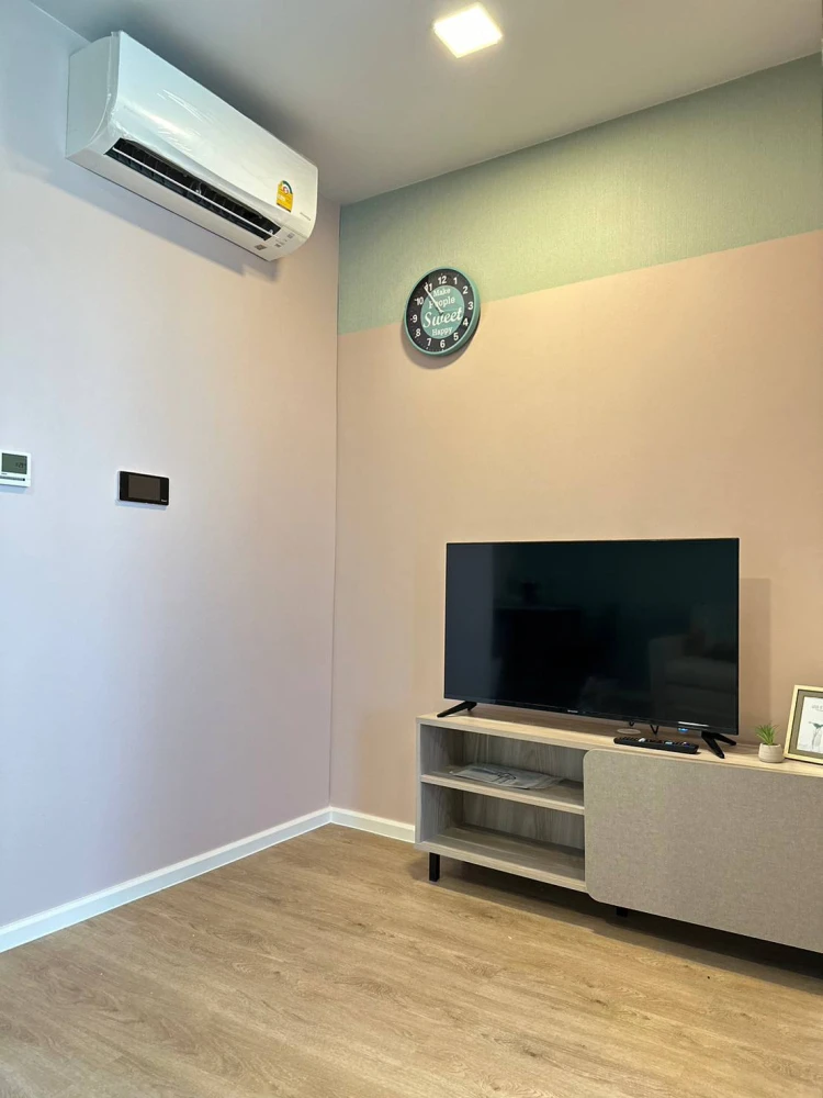 Condo for rent, Cave TU, 8th floor, spacious room, decorated in a minimalist style, with amenities, just bring your own luggage and you can move in.