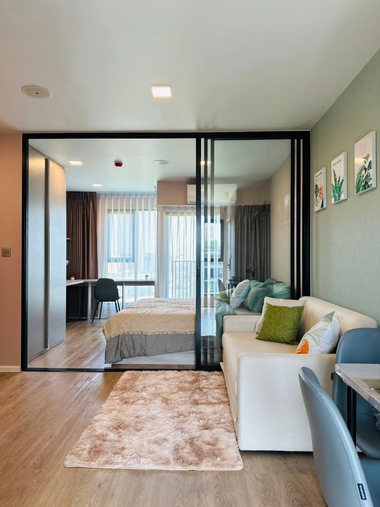 Condo for rent, Cave TU, 8th floor, spacious room, decorated in a minimalist style, with amenities, just bring your own luggage and you can move in.
