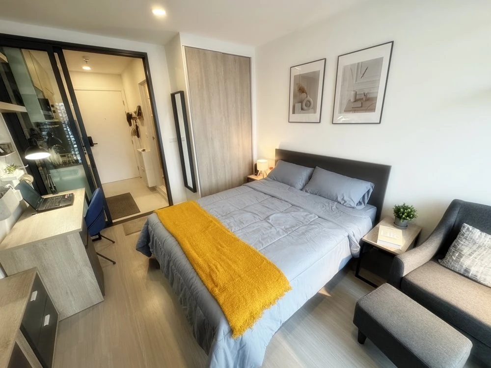 For rent!! Condo Denim Chatuchak, 17th floor, Building B, beautiful view, new room, fully furnished, very livable, don't miss it!!