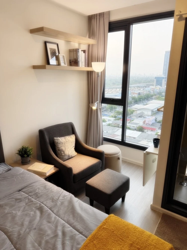 For rent!! Condo Denim Chatuchak, 17th floor, Building B, beautiful view, new room, fully furnished, very livable, don't miss it!!