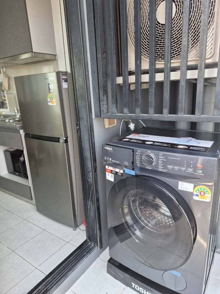 Condo for rent, The Base Rama 9 - Ramkhamhaeng, pool view, corner room, fully furnished, very beautiful room, ready to move in