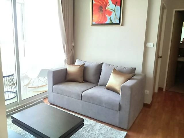 For rent Condo The Coast Bangkok Sukhumvit Bangna, city view, decorated with luxury furniture