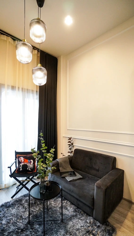 For rent!! Condo The Line Sukhumvit 101, 12th floor, river view, fully furnished, ready to move in, don't miss it!!