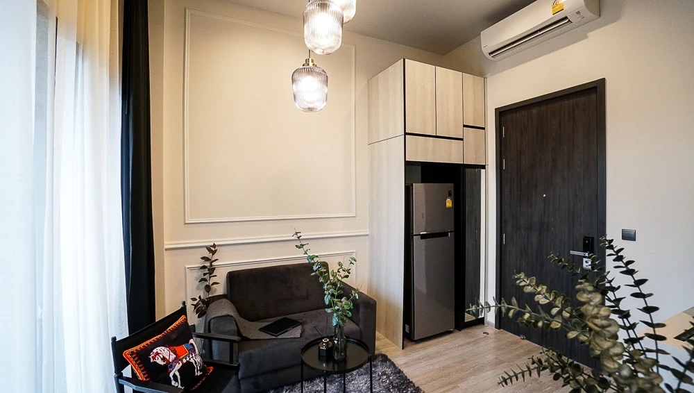 For rent!! Condo The Line Sukhumvit 101, 12th floor, river view, fully furnished, ready to move in, don't miss it!!