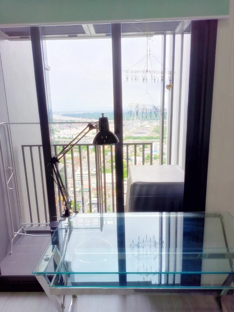 For rent!! Condo The Line Sukhumvit 101, 32nd floor, beautiful river bend view, beautiful room, ready to move in, good price, hurry up and book now!!
