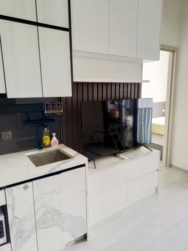 For rent!! Condo The Line Sukhumvit 101, 32nd floor, beautiful river bend view, beautiful room, ready to move in, good price, hurry up and book now!!