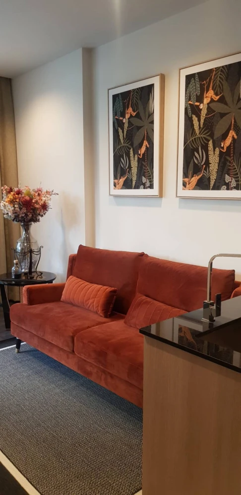 Condo for rent! The Line Asoke-Ratchada, 2nd floor, beautiful view, cool and quiet room, fully furnished, ready to move in! Reserve now!!