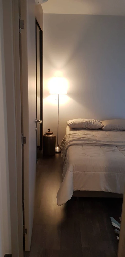 Condo for rent! The Line Asoke-Ratchada, 2nd floor, beautiful view, cool and quiet room, fully furnished, ready to move in! Reserve now!!
