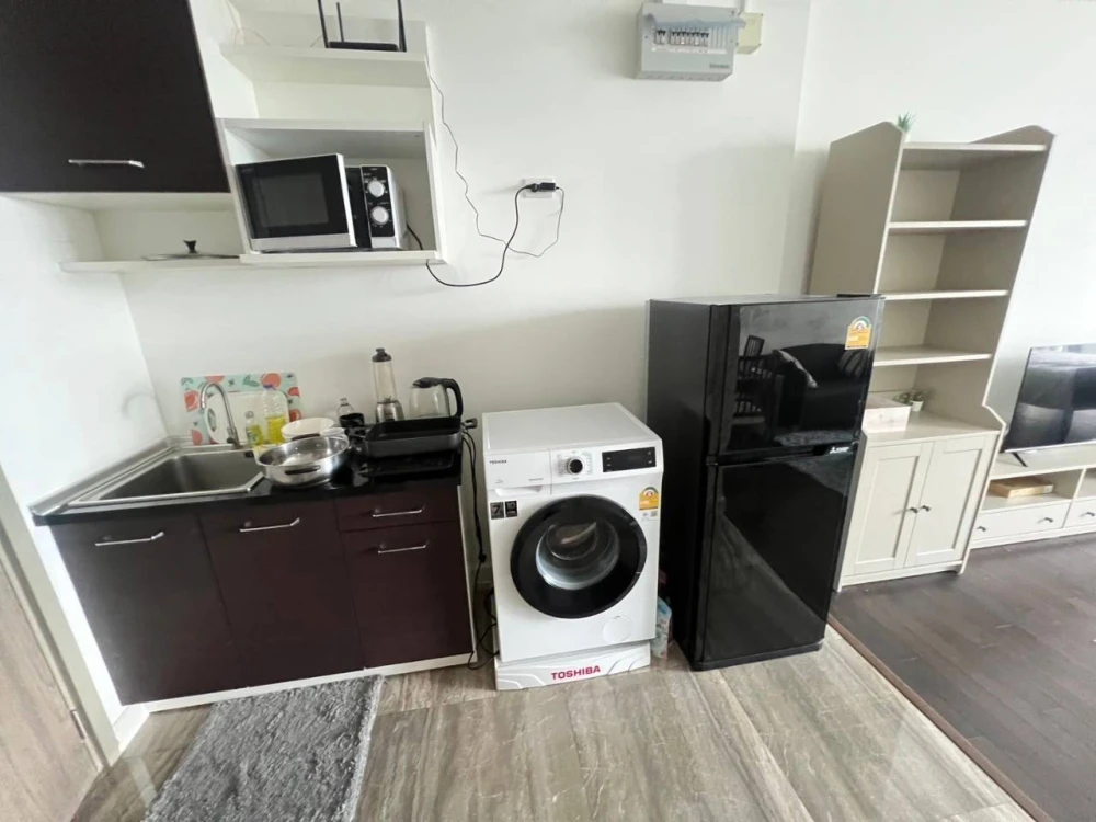 For rent!! Condo A Space ID Asoke-Ratchada, 25th floor, full facilities, ready to move in, hurry up and book now!!