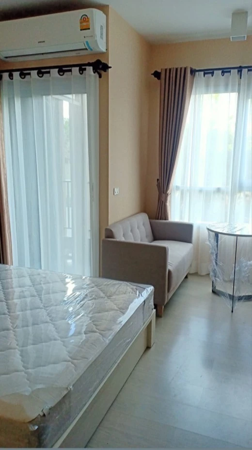 For rent!! Condo Chapter One Shine Bang Pho, 6th floor, garden view, fully furnished, wallpapered throughout the room, book now!!