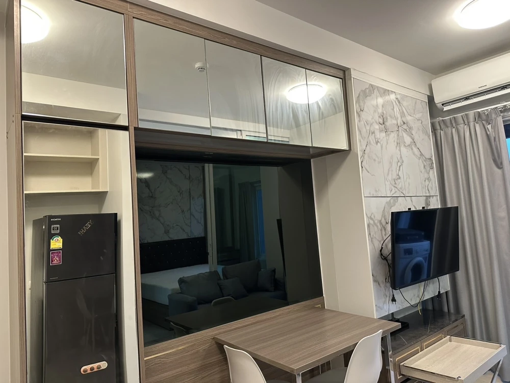 For rent!! Condo Chapter One Eco Ratchada-Huai Khwang, 19th floor, Building H, beautiful room, move in immediately, don't miss it!!