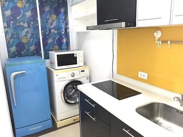 Condo for rent, Bangkok Horizon Ramkhamhaeng, spacious room, 34th floor, good view, good wind, good price, come and reserve today.