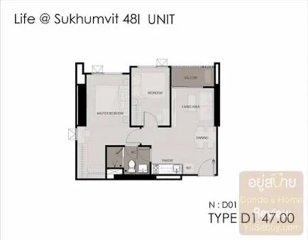 For rent!! Condo Life Sukhumvit 48, 12A Floor, Building N, fully furnished, ready to move in. Reserve now!!