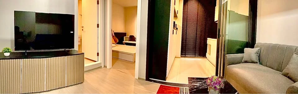 Condo for rent, Life Asoke-Rama 9, unblocked view, beautiful city view, fully furnished, must book like this.