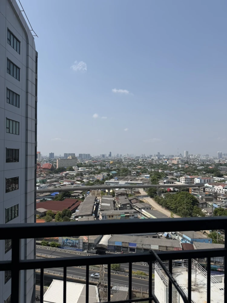 For rent!! Condo Ideo Tha Phra Interchange, 17th floor, nice room, high floor, open city view, shady atmosphere, don't miss this room!!
