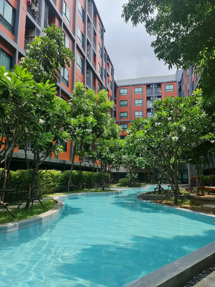Condo Monte Rama 9 for rent, large room, comfortable living, great usable space. Don't miss out, you'll regret it later.
