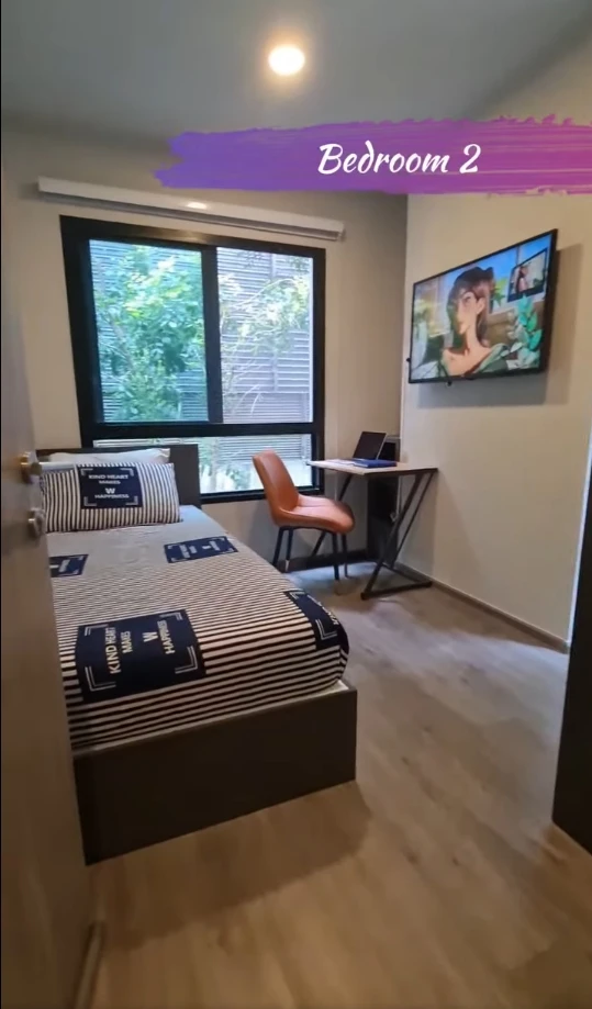 Condo Monte Rama 9 for rent, large room, comfortable living, great usable space. Don't miss out, you'll regret it later.
