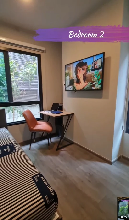 Condo Monte Rama 9 for rent, large room, comfortable living, great usable space. Don't miss out, you'll regret it later.