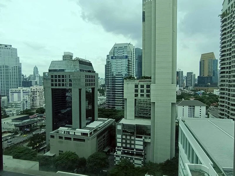 Condo for rent, Sathorn Gardens, 18th floor, with balcony offering stunning city views, near the BTS, ready to move in!!!