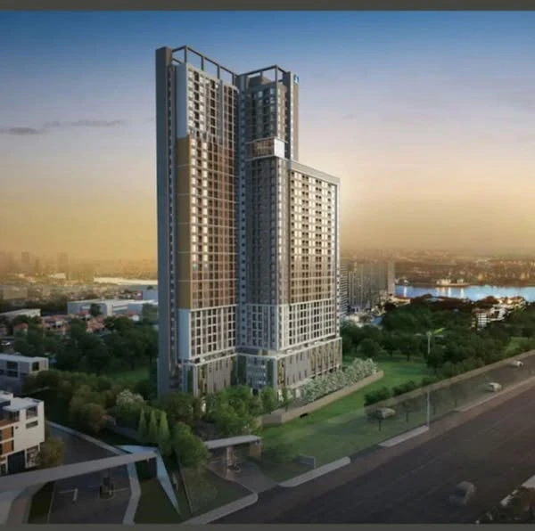 For rent: Lumpini Place Condo, Rama 3, Riverine, corner room next to the garden, spacious room, comfortable, good like this, hurry and book before you