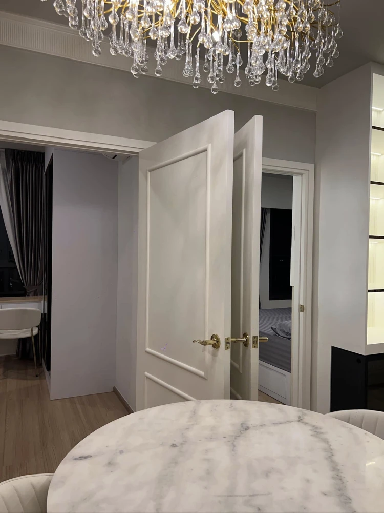For rent: Chivathai Kaset Nawamin, 18th floor, corner room, view on both sides, very beautifully decorated, built-in throughout the room, must book.