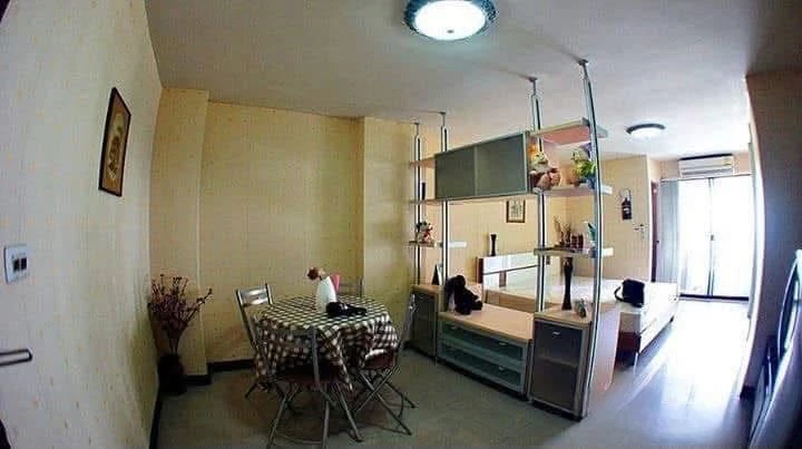 For rent: Champs Elysées Tiwanon, Building C, 6th floor. Spacious room, not cramped at all. Fully furnished. You definitely need to book this one!