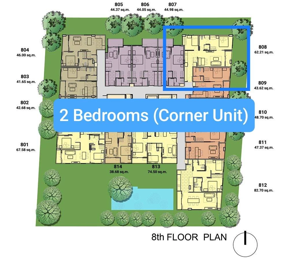 For rent at Na Vara Residence, 2 bedroom condo (corner room), large room, comfortable, not cramped, interested, reserve now.