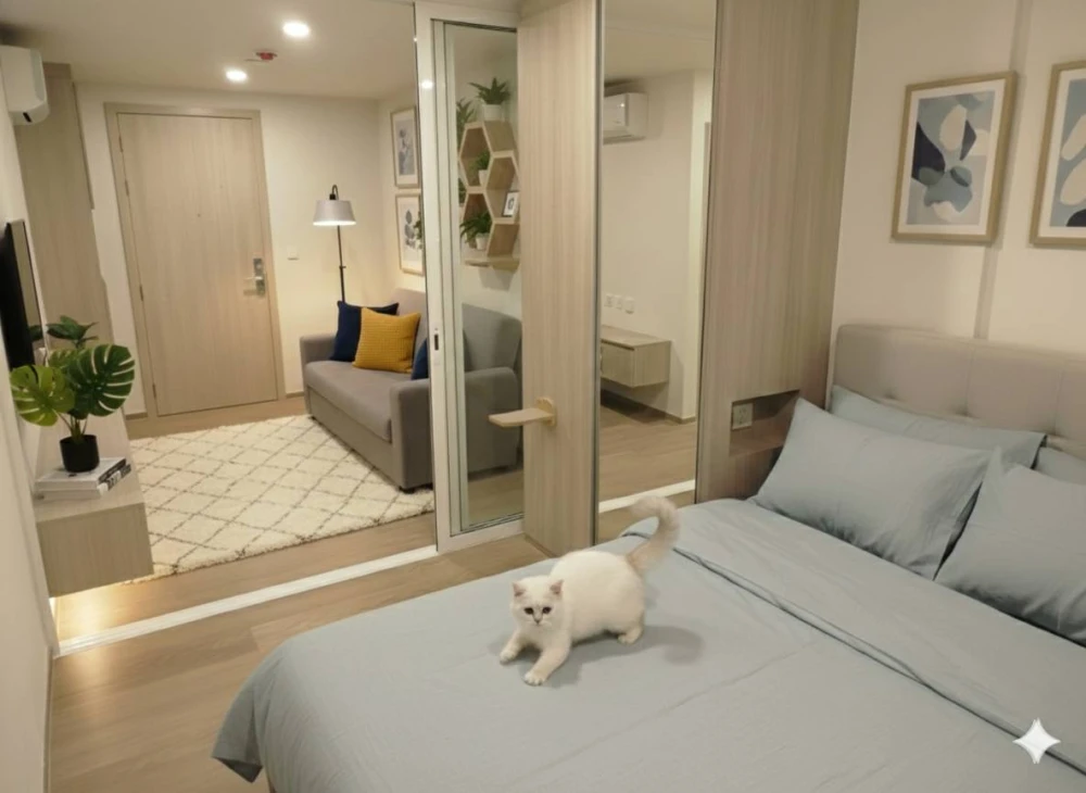 For rent: The Origin Phaholyothin 57. Auspicious orientation, relaxing view, no afternoon sun, and a soothing swimming pool view. A must-see!