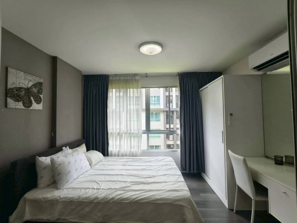 For rent: D Condo Campus Resort ABAC Bangna, 5th floor, Summer building (front side), fully furnished, ready to move in.