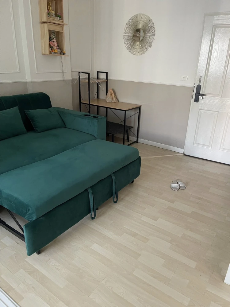 For rent: D Condo Ramintra, beautifully decorated room, 6th floor, not too hot, swimming pool view, great price, if you don't book, you'll regret it.