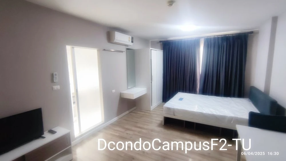 For rent!! D Condo Campus Rangsit Phase 2, 6th floor, Building A, very beautiful room, fully furnished, ready to move in, don't miss it!!