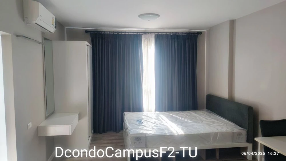 For rent!! D Condo Campus Rangsit Phase 2, 6th floor, Building A, very beautiful room, fully furnished, ready to move in, don't miss it!!