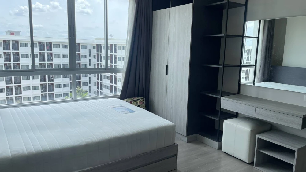 For rent!! D Condo Campus Dome Rangsit Phase 3, 8th floor, Building A, corner unit, fully furnished, ready to move in! Don't miss out!!